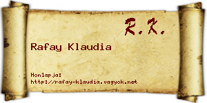 Rafay Klaudia névjegykártya