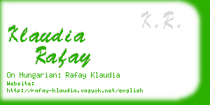 klaudia rafay business card